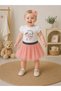 Baby Girl Summer Tulle Skirt Top Cotton Combed Strawberry Embroidery Snap Button Bandana Double Set