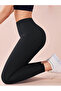 High Waist Gathering Effect Shiny Look Smooth Fabric Casual Leggings