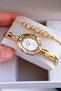 Oval Case Gold Color Adjustable Clamp Cord Women's Wristwatch with Special Box.Hmby2066C1 - 4