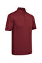 Men's Polo Collar Corn Cotton Short Sleeve Buttoned Embossed Detailed Kagi Claret Red T-Shirt - 5311 - 4