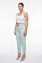 Women's Mint Summer Slim Trousers with Belt and Embroidery Detail - 2