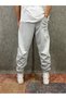 Gray Jogger Pants with Elastic Waistband - 2