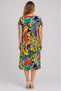 Women's Large Size Colorful, Shoulder Tie, V-Neck, Floral Pattern Midi Dress 65N39493 - 8