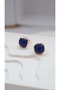 Gold Natural Stone Stud Earrings