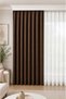 1/3 Regular Pleated Background Curtain Brown 100X250 cm (260/270 Length Options) Single Panel Soft Fabric Modern Decorative Living Room Curtain