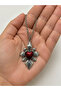 Gothic Red Heart Detailed Metal Necklace Unisex Gift Design Accessory - 2