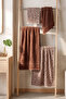 4 Piece Luxury Bathroom Towel Set (2 Pieces 70X140Cm & 2 Pieces 50X90Cm) |   100% Cotton Leopard Patterned Bath Set - 4