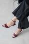 Noah Women's Heeled Patent Leather Sandals Burgundy