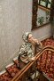 Noa Motif Patterned Shawl - Beige-Smoked