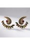 Vintage Women's Earrings Silver Color Leaf Sequin Hook Model - 3