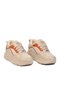 Beige Mesh Lace-Up Women's Sports Shoes - 3