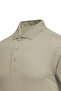 Men's Polo Collar Corn Cotton Short Sleeve Buttoned Kagi Beige T-Shirt Classic Fit - 5312 Bat - 5