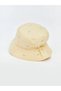 Ecru Flower Embroidered Baby Girl Bucket Hat - 3