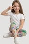 Patterned Children's Tights - Beige Leaf Patterned Girls' Tights - Soft, Stretchy, Comfortable, Cotton, Anti-Sweat - 2