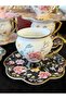 6-Piece Colorful Gilded Footed Coffee Cup Set 90 ml - 5