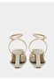 Beige Women's Heeled Sandals - 4