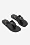 Women's Thick-Strapped Flip-Flops with Flat Sole, Daily Slippers, Gelon Black - 5