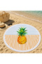 Striped Modern Pineapple Patterned 150 cm Round Beach Towel