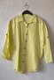 Yellow Shirt Collar 3/4 Sleeve Buttoned Embroidered Casual Cotton Woven Shirt 70 60 - 2
