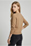 Women's Camel Crewneck Regular Sleeves Basic Mercerized Knit Sweater Yy101371 - 5