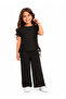 Girl's Twill Fabric Double Set with Glitter Detail on Top and Bottom - 6