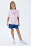 Girl's Licensed Uspa Pink Patterned T-Shirt-Shorts Set