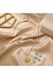 Blue Stone Detailed Authentic Steel Necklace Gold Color Patterned Elegant Design - 2