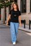 Star 22605-26 Girl's Heart Printed Stone Detailed Short Sleeve T-Shirt