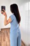 Beli Belted Blouse Pants Baby Blue Set - 5
