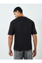 Men Black Embroidered Boxy Fit T-Shirt - 4