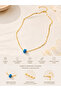 Women's Necklace with Blue Bead Detail - 4