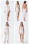 Women's Satin Lace 6-Piece Dowry Nightgown, Dressing Gown, Pajama Set Set 4000