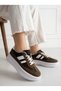 Brown Thick Sole Women's Sneaker – Casual, Comfortable, Modern Striped Sports Shoes - 2