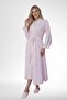 Women's Large Size Floral Patterned Long Sleeve Dressing Gown Nightgown 2 Piece Set %100 Cotton