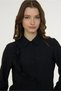 Elegant Black Shirt with Ruffle Flower Detail 0139 - 4
