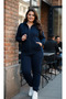 Plus Size Women's Tracksuit Set 3 Thread Raster Zipper Hooded - 4