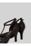 Velmya Women's Beige Leather Intertwined Band Hellenistic Design Single Band High Heeled Shoes 9 cm - 8