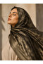 Madame Polo Dark Green Color Lara Houndstooth Patterned Cotton Soft Jacquard Shawl Sare Series - 2