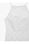 Cotton Halter Neck Embroidered Bodycon Mini Scallop Dress - 5