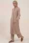 Light Brown 100% Cotton Muslin Fabric Zippered Comfortable Fit Hijab Women's Set-Hajj and Umrah Outfit - 3