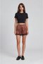 Burgundy Lace Satin Shorts - 4