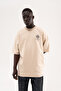 Men's Traditional Fringe Oversize T-Shirt Light Beige - 2