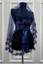 Navy Blue Bridal Veil Set, Glass Beads and Pearls, Henna Night Veil Face Cover Set 6 Pieces - 5