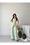 Women's Gold Buttoned Belted Vest Fabric Trousers Set - 6