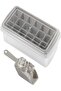 Ice Cube Tray with Lid and Bin，18-Cube Ice Trays for Freezer，Plastic Ice Cube Trays Ice Molds Comes with Convenient Sealing Cover，Ice Scoop&Ice Container，BPA FREE( Blue, Pink )