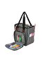Gray Multi-Compartment Square Knitting and Sewing Organizer Bag – Bag Only - Handcrafted Organizer Bag – Stone - 5