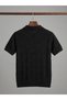 Summer (Cool Yarn) Polo Collar Men's Knitwear T-Shirt Black (Suitable for Father-Son Combination) - 3