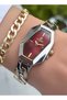 Chain Model-Steel Cord-Women's Wristwatch-Gold Silver Burgundy Color-2 Years Warranty-Bracelet Gifted Hmj4Fc3 - 3