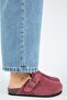 Zeta 2 Women's Leather Genuine Leather Belt Buckle Sabo Cherry Slippers