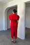 New Season Design Bolero Slit Dress - Red - 6